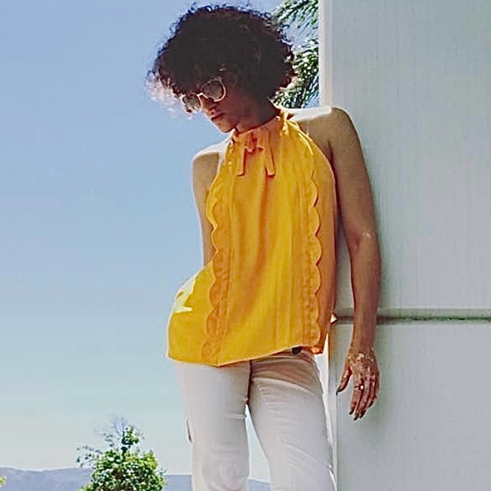 VICTORIA BECKHAM for TARGET YELLOW SCALLOPED TOP